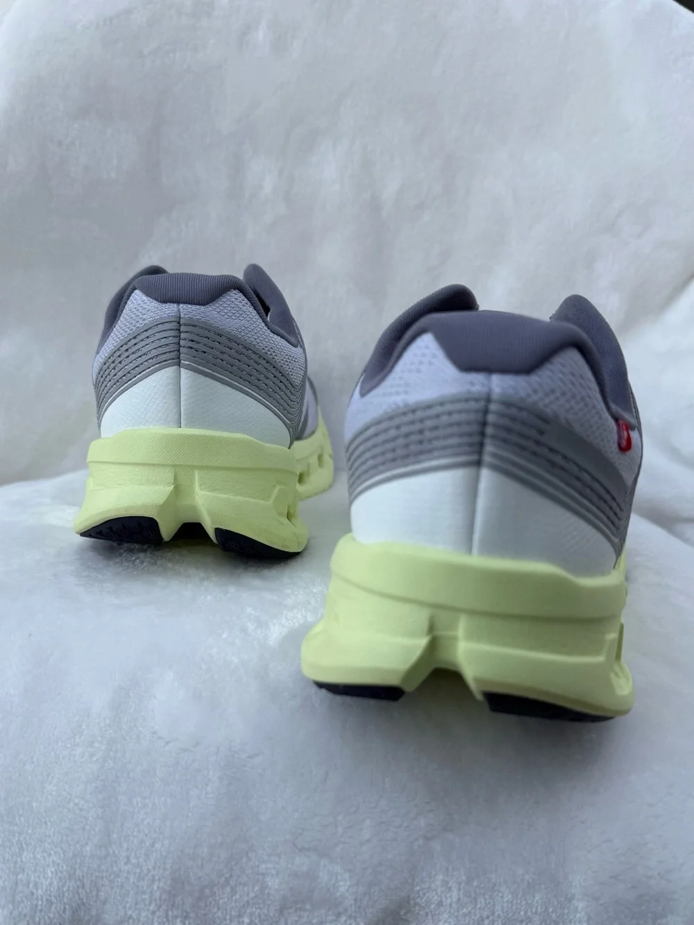 On Running Women's Athletic Shoes in Light Gray, Lime